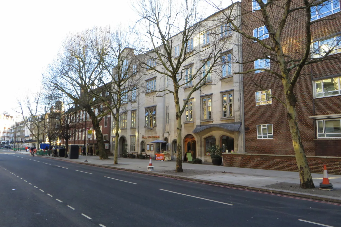 Rudolf Steiner House on Park Road, Marylebone, home of the Marylebone Theatre since 2022, photographed in February 2019