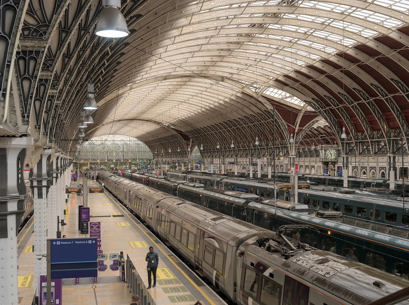 The trainshed at Paddington, one of four Westminster rail terminals whose Christmas timetables are published from October
